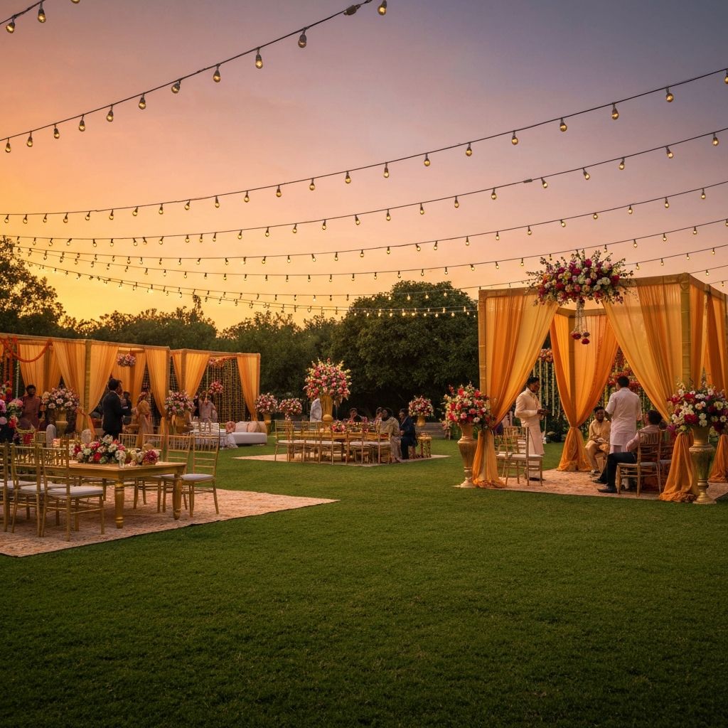Elegant wedding reception with decoration and setup in Bangalore